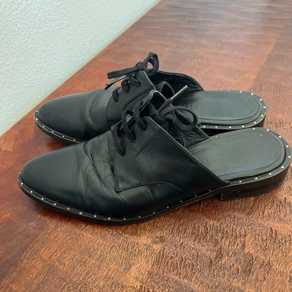 Freda Salvador soul lace up oxford mule black leather pointed toe academia Sz 6 - Picture 3 of 11